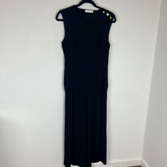 Sandro Paris Parigo Marine Stretch Crepe Jumpsuit Size 2 US M - Picture 2 of 12